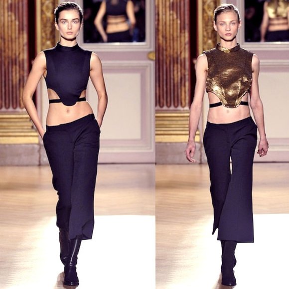 Barbara Bui Black Waist Strap Crop Top - Picture 1 of 8